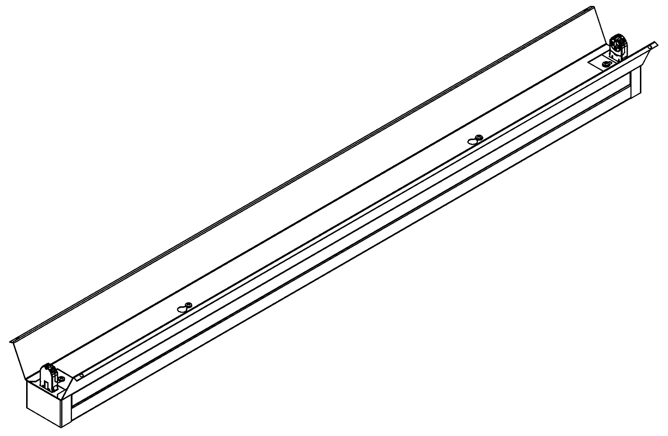 Корпус светильника (облучателя) Zercale КСН-01-Т5-895  для ультрафиолетовых (УФ-А, УФ-В, УФ-С) ламп G5, 895mm
