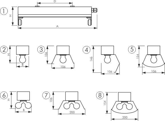 КСН-07-Т5-895-IP65-AISI для ламп T5, 895mm 