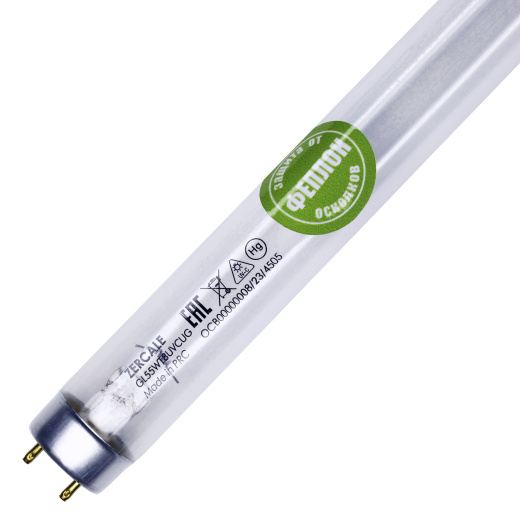 Бактерицидная лампа ZERCALE GL55WT8UVCUGFEP в защитной оболочке 
